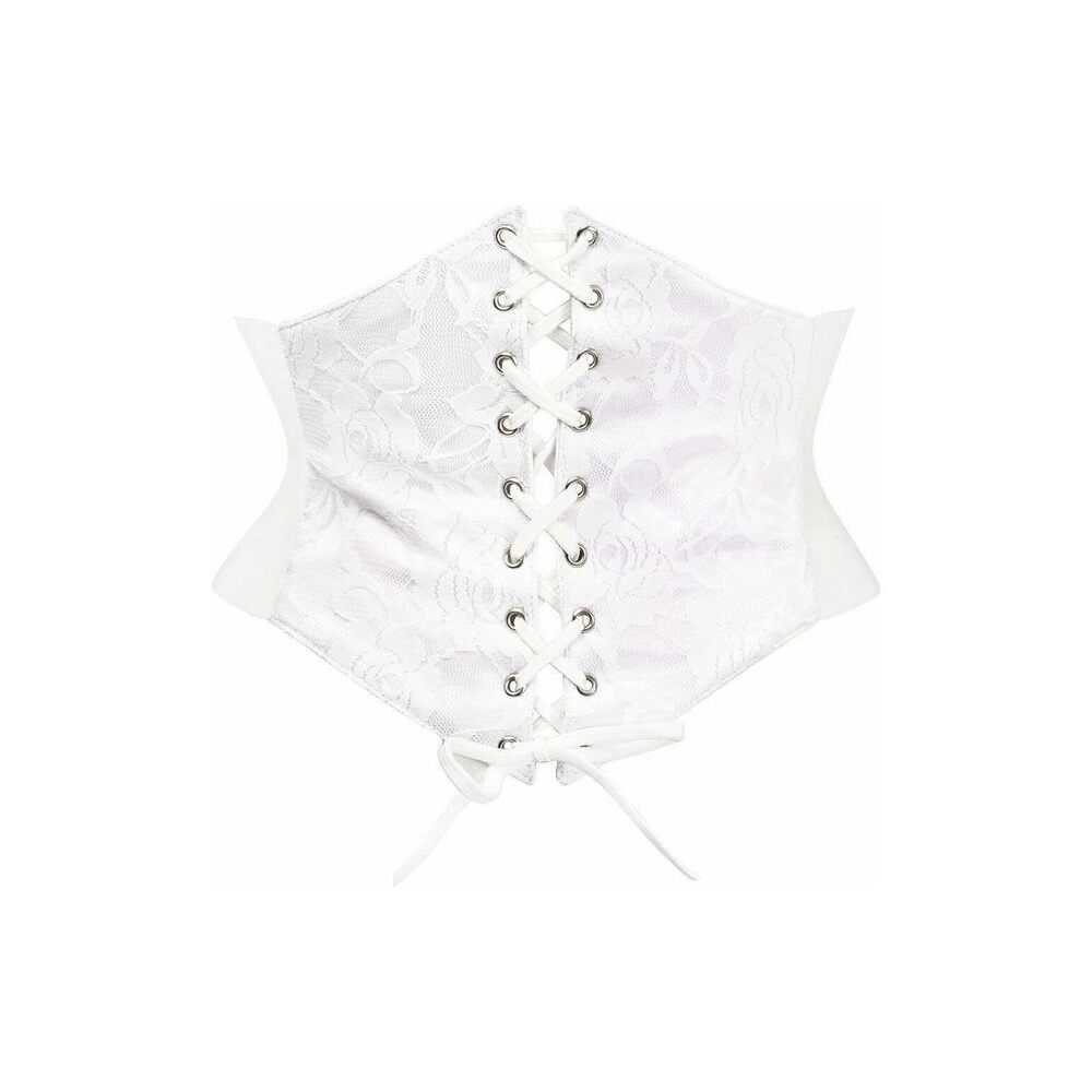 5676 Lavish White Lace Corset Belt Cincher XLarge